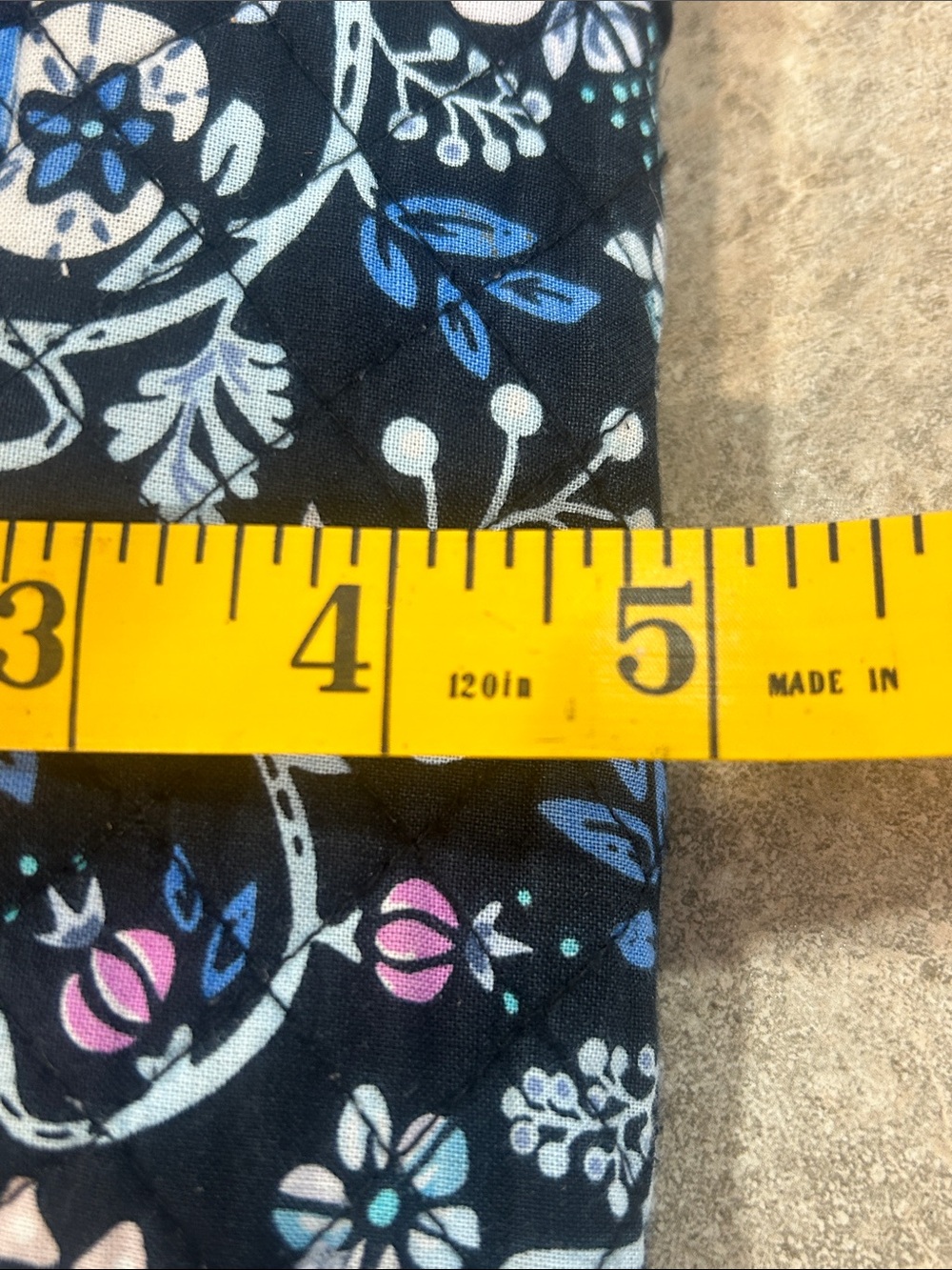 Vera Bradley Black Quilted Floral Tote with Pink & Blue Accents - Picture 5 of 8